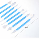 8pcs/set 16 Patterns Fondant Cake Decorating Sugar Craft Modeling (Blue)