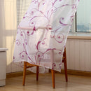 Transparent Voile Floral Print Curtains Bedroom Window Door Curtain (Purple