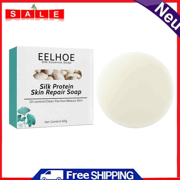 Silk Protein Soap Oil Control Face Deep Cleansing Pores Mites Acne Remover
