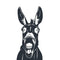 Animal Fence Metal Peeping Silhouette Donkey Cow Standing Art Statues (A) Newly