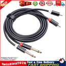 Mixer Audio Cable 2RCA Male to Dual 6.35 Male Stereo Aux Splitter Cable Newly