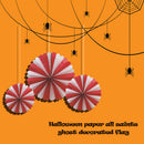 3pcs Halloween Bar Hanging Garland Bunting Round Paper Flower Banner Pull Flag