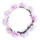 Bohemian Flowers European Bride Wedding Hairband Beach Accessories(Pink)