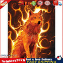 DIY Full Round Drill Diamond Painting 5D Flame Wolf Poster Kit (E1111) Newly