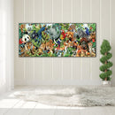 DIY Hand Paint on Canvas Animal Family Oil Picture Drawing Paint By Numbers