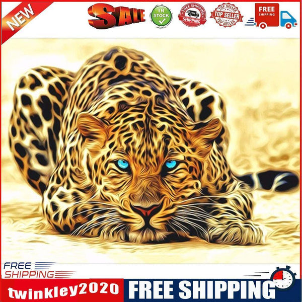 5D DIY Diamond Painting Leopard Cross Stitch Embroidery Mosaic Kit Craft