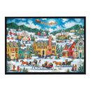 Town Snow Scene 11CT Stamped DIY Embroidery Full Cross Stitch Home Decorati