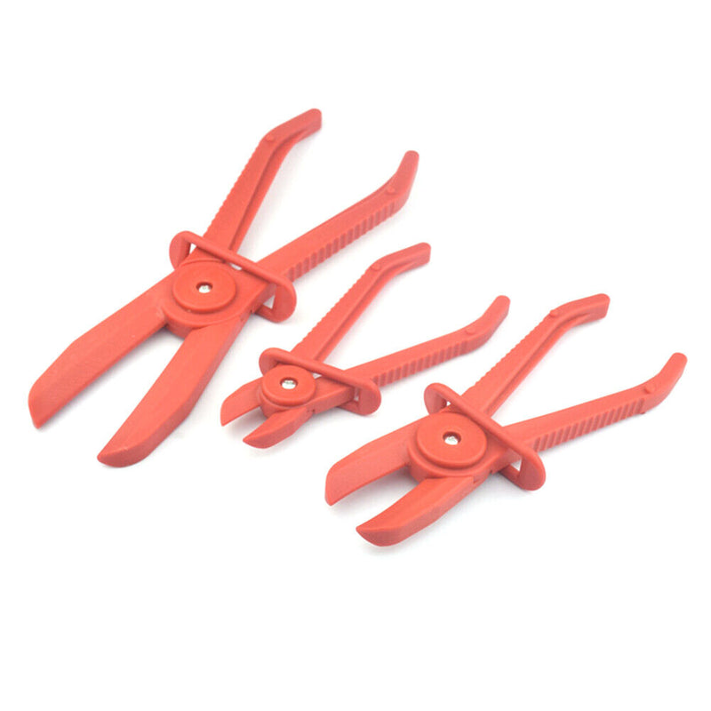3pcs Fuel Water Line Hose Clamps Pinch Off Pliers Free Hands Tools (Red) Newly