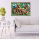 Diamond Painting DIY Cartoon bear Full Drill Round Wall Picture