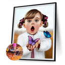 Diamond Painting Kit Open Mouth Girl Full Round Drill Rhinestone DIY Home D