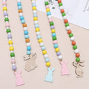 Home Decor With Pendant Easter Wall Hanging Wood Bead Garland Tassels String