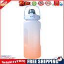 2000ml Water Bottle with Time Marker for Outdoor Sports Drink Cup (Blue)