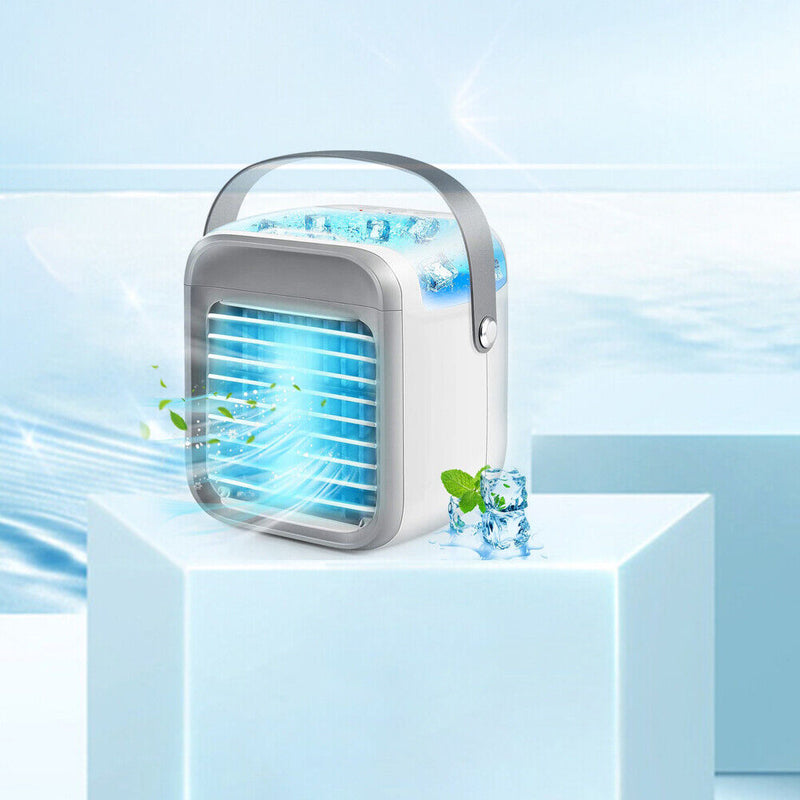 Mini Desktop Air Cooler Fan USB 3 Modes Portable Air Conditioner with Handle