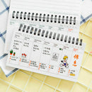 Cartoon Weekly Plan Schedule Coil Notebook Sketchbook L6C0 Cute T7F4