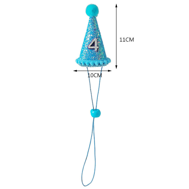 Pet Dog Birthday Hat with Number Cat Headwear Costume Party Decoration Supplies