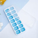 14 Grid Ice Cube Tray Mold DIY Popsicle Ice Cube Freezer with Cover (Blue)
