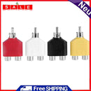 4pcs RCA 7mm AV Audio Video Plug Converter 1 Male, 2 Female Adapter