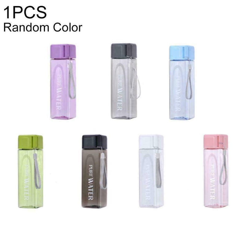 Transparent Square Tea Milk Fruit Water Cup 500ml For Sports Bottles Water Q0S8