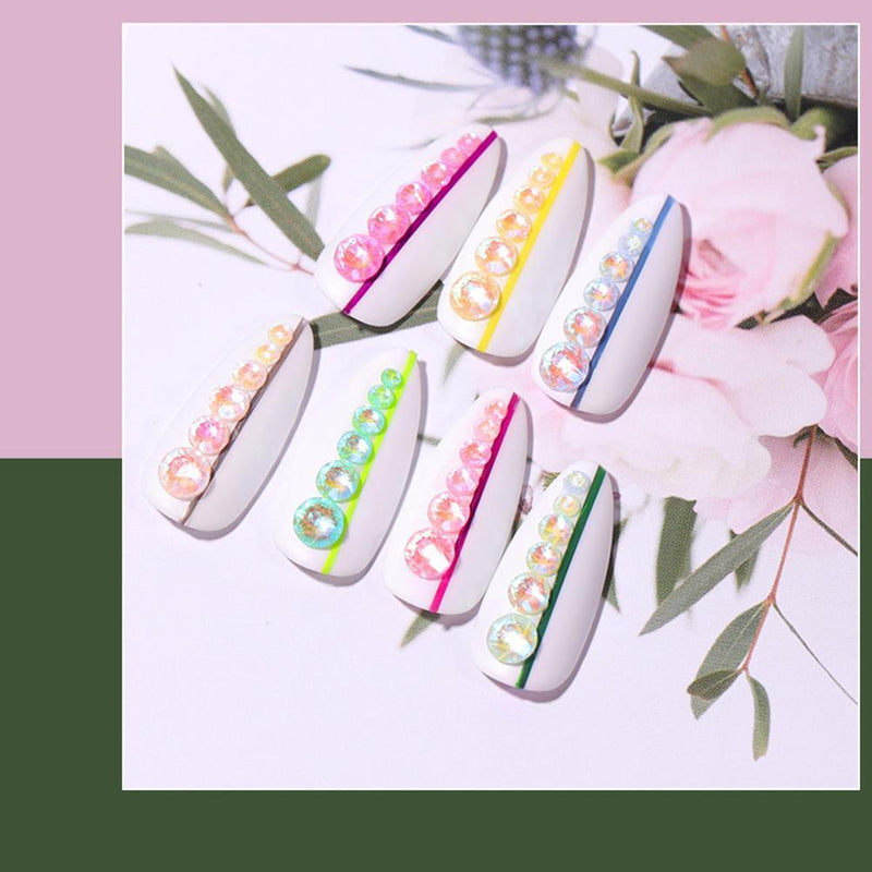 Luminous Fluorescent Diamonds Nail Stickers Multi Section Design Manicure Art