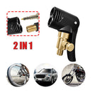 2 in 1 Inflatable Pump Car Tire Air Chuck Valve Connector Adapter (B)