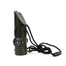 7 In1 LED Flashlight Fire Survival Whistle Camping Compass Quality E8D6