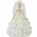 Handmade White Princess Wedding Party Dress Gown With L1O1 For 29cm Veil H1L1