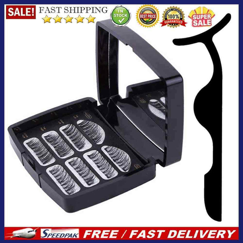 8pcs False Eyelashes Extension Long False Eyelash Set with Mirror for Girls