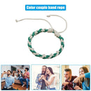 Colorful Weave Bracelet Retro Ethnic Knit Rope Bangles Jewelry Gift (Green)