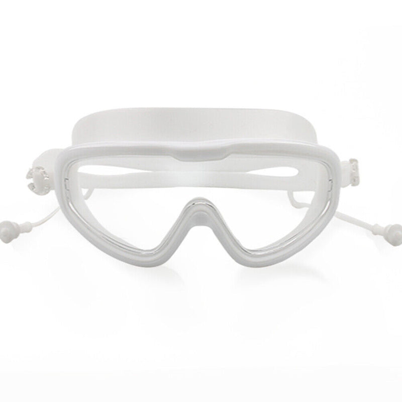 Swimming Goggles with Earplugs Waterproof Adults Diving Eyewear (White) Newly
