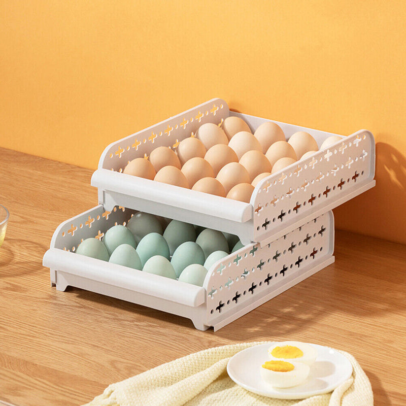 20 Grids Egg Storage Box Plastic Refrigerator Space Saver Holder Container Newly