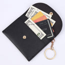 Fashion Leather Women Wallet Multi-slots Keychain Card Holder Coin Clutch Pur