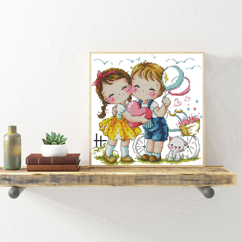 Partial Embroidery DIY Stamped Canvas 14CT Our Love Needlework Sets Home Decor