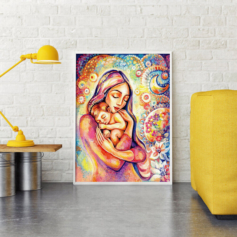 Mother and Child 5D DIY Full Round Drill Diamond Painting Rhinestones Picture