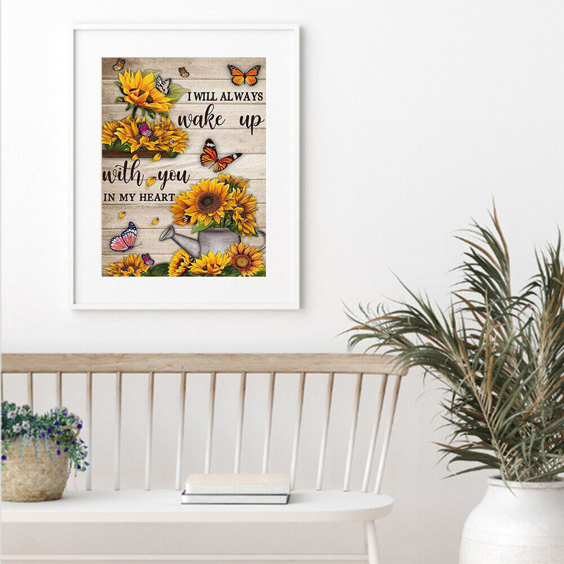 DIY Diamond Painting Kit Full Round Rhinestone 5D Butterfly Sunflower Picture