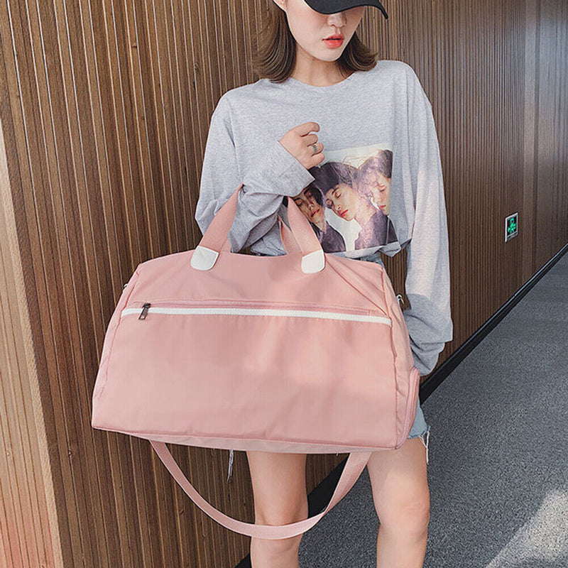 Fashion Women Yoga Fitness Waterproof Messenger Bag Luggage Handbag (Pink)l