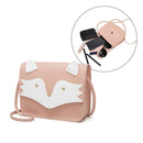 Women PU Leather Crossbody Cute Cartoon Cat Mini Square Shoulder Bag (Pink)