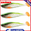 3pcs Soft Fish Bait Artificial T Tail Wobblers Minnow Fishing Lure (Style E)
