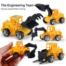 6pcs Children Mini Alloy Engineering Excavator Inertia Sliding Car Set Toys