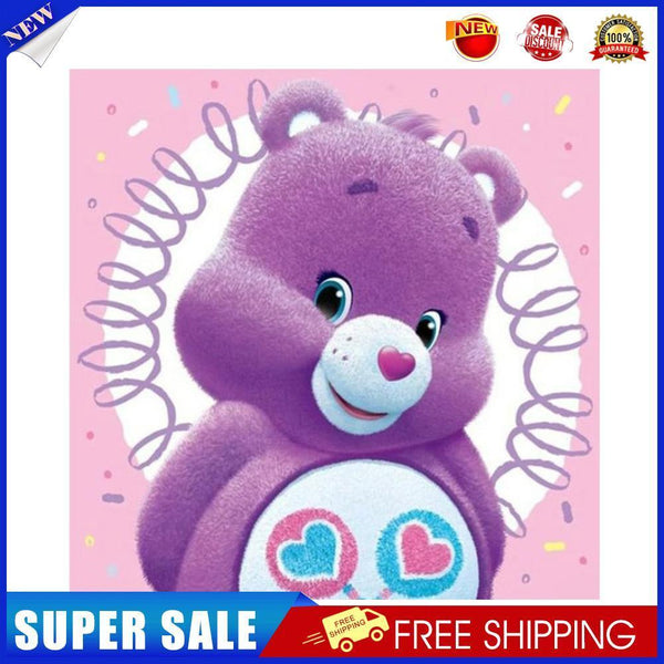 5D Diamond Painting Kit Purple Bear Full Round Drill Rhinestone DIY Crafts