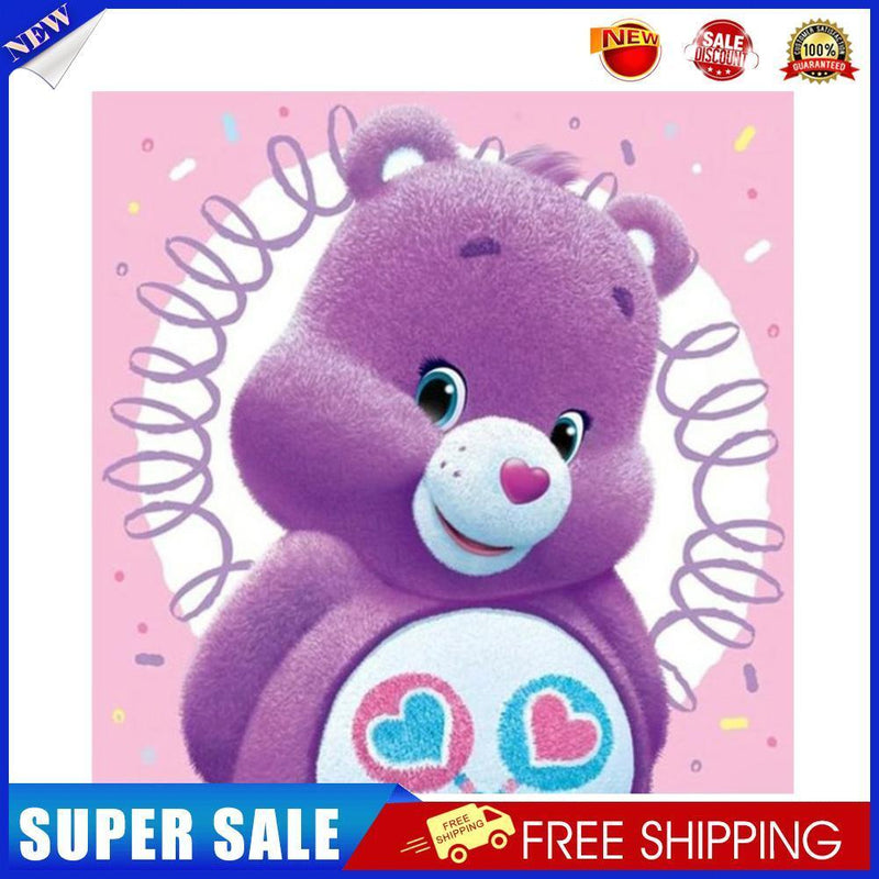 5D Diamond Painting Kit Purple Bear Full Round Drill Rhinestone DIY Crafts