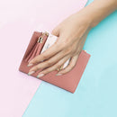 Tassels Women Short Wallet PU Leather Clutch Card Bag Female Purse (Pink)