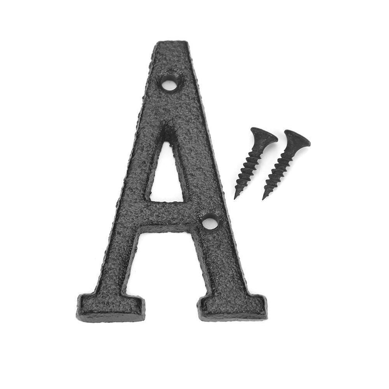 Cast Iron Letters Doorplate Metal Alphabet House Sign DIY Plate Cafe Wall Decor