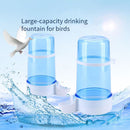 Bird Water Drinker Feeder Automatic Birdcage Dispenser (Transparent Blue)