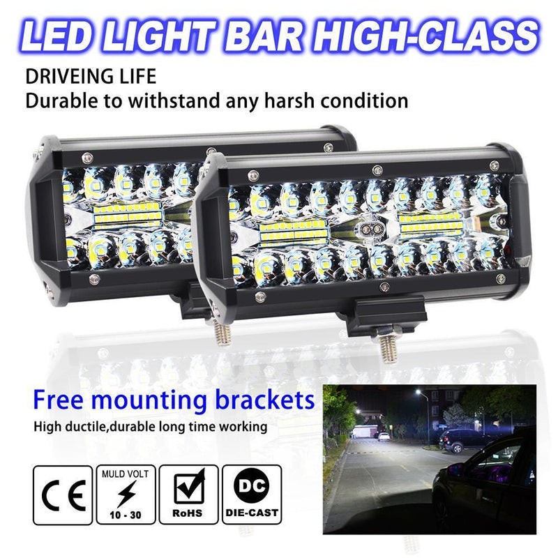 1 Pair 6.5 inch 400W LED Work Light Bar Waterproof Offroad Driving Fog Lamp