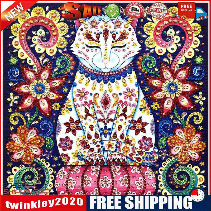 5D DIY Special Shaped Diamond Painting Cat Cross Stitch Mosaic Craft Kits