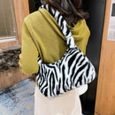 Female Fluffy Fashion Leopard Print Shoulder Bag Mobile Phone Crossbody Bag