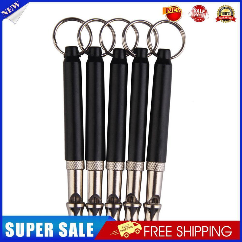 Two-tone Ultrasonic Flute Dog Whistle Keychain for Pet Training