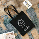 Cute Print Women Canvas Shoulder Bag Girls Zipper Shop Casual Handbag/Cat