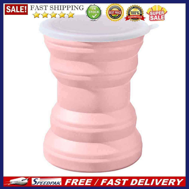 Retractable Water Cup with Lid Silicone Telescopic Portable Travel Drinking Cups
