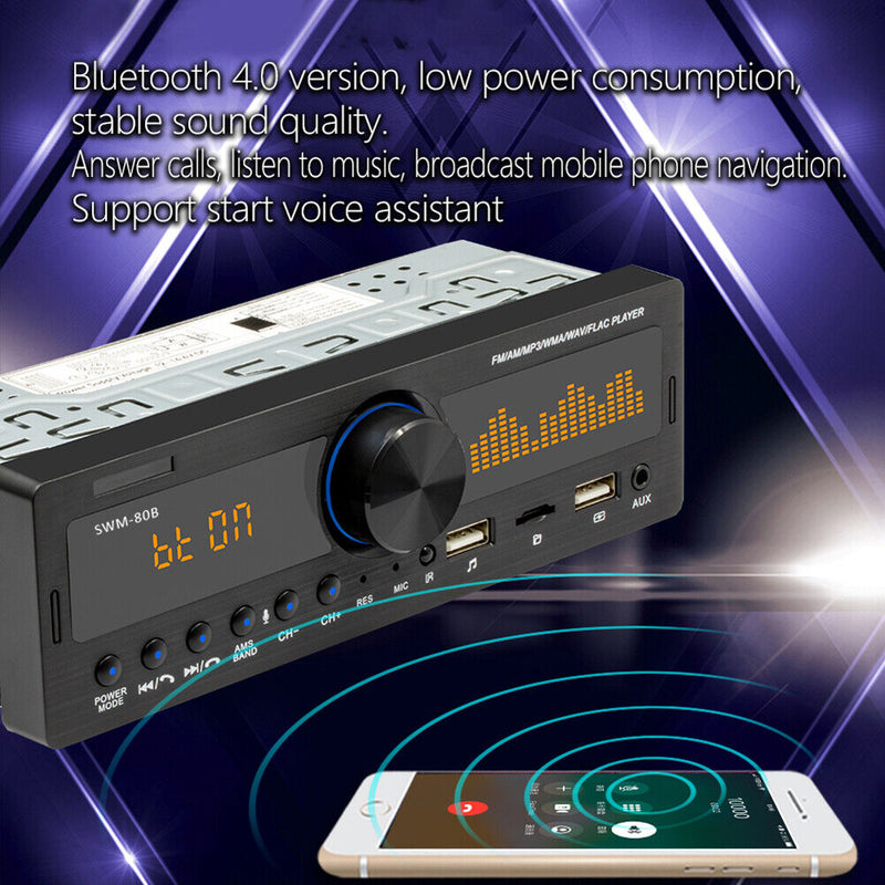 SWM-80B 1 DIN Car Radio Audio Copy Bluetooth-compatible TF USB AUX-Input He